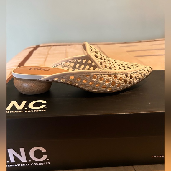 INC International Concepts Women's White Woven Mules - Picture 2 of 6